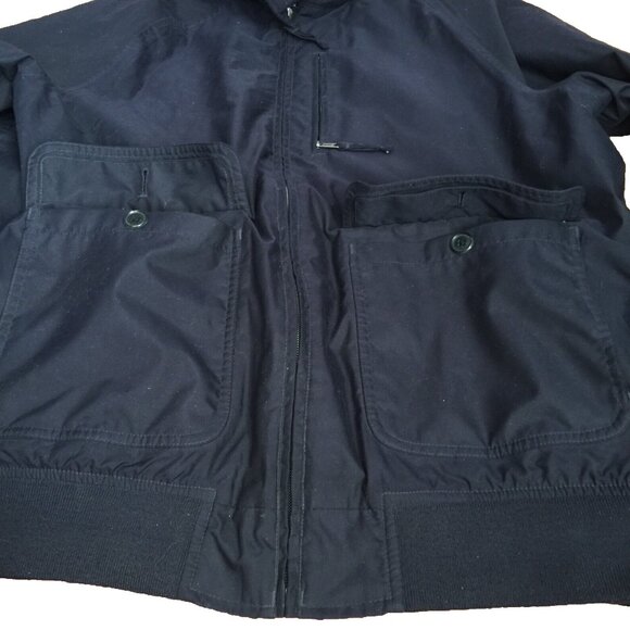 LANDS END RAIN JACKET MENS L 42-44 ZIP HOOD POLYESTER COTTON LINING WINDBREAKER - Picture 5 of 13